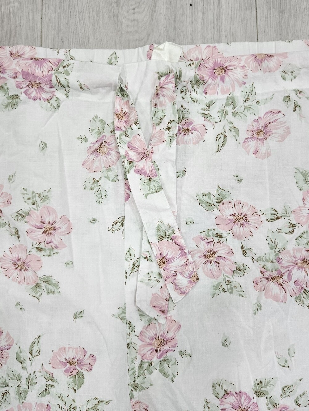 VTG Victoria's Secret Pink Floral Green Long Cotton Pajamas Set Sz L 80s NWOT - Picture 9 of 13
